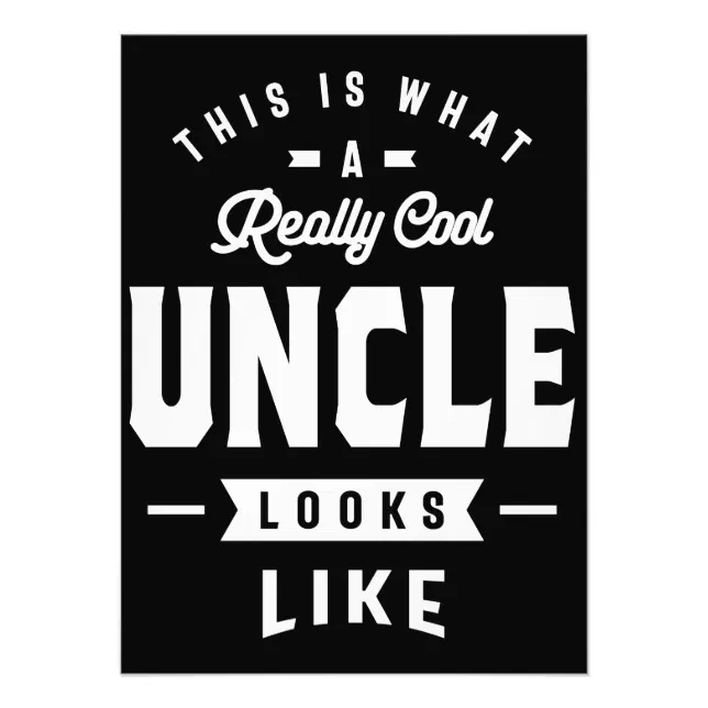 This is What a Really Cool Uncle Looks Like Tshir Photo Print Zazzle