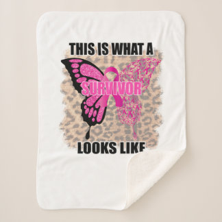 This Is What A Survivor Looks Like Breast Cancer Sherpa Blanket