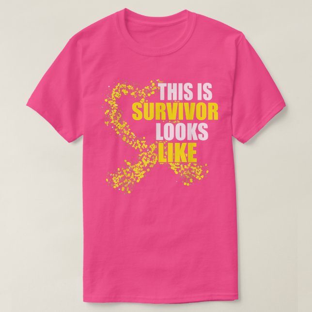 This Is What A Survivor Looks Like Childhood Cance T-Shirt (Design Front)