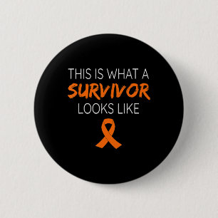This Is What A Survivor Looks Like Leukemia Awaren Button