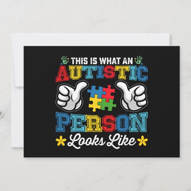 This Is What An Autistic Person Looks Like Autism Invitation (Front)