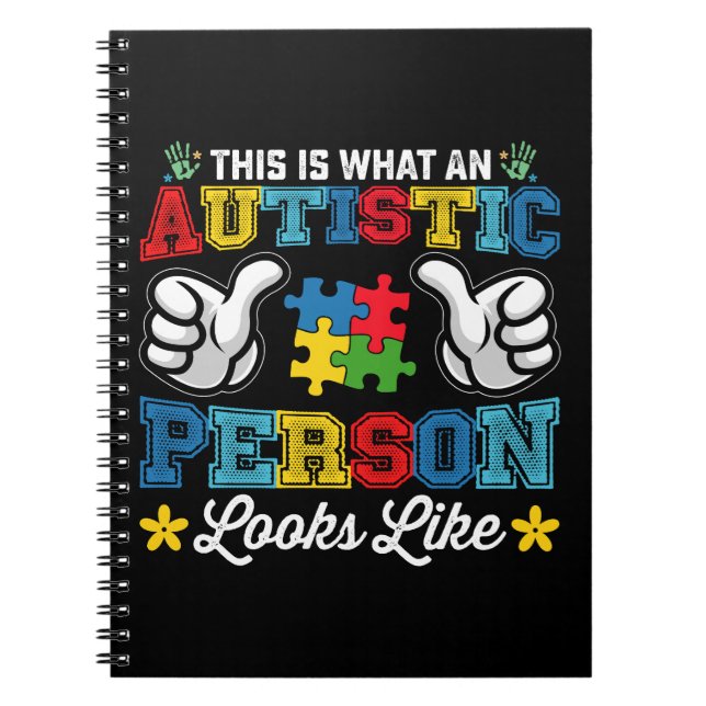 This Is What An Autistic Person Looks Like Autism Notebook (Front)