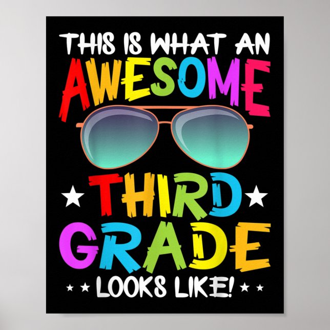 This Is What An Awesome Cute Third Grade Looks Lik Poster (Front)