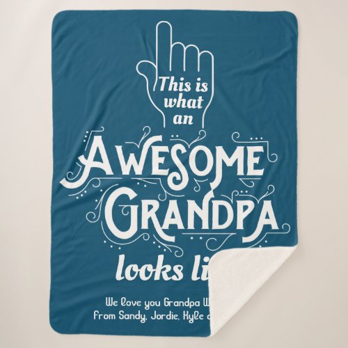 This Is What An Awesome Grandpa Looks Like Blue Sherpa Blanket