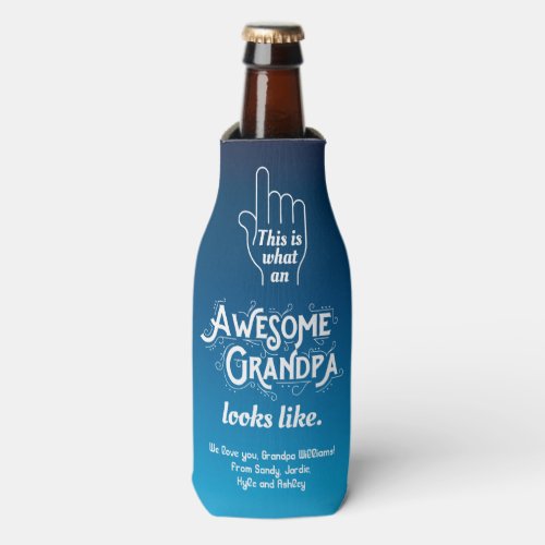 This Is What An Awesome Grandpa Looks Like Ombre Bottle Cooler