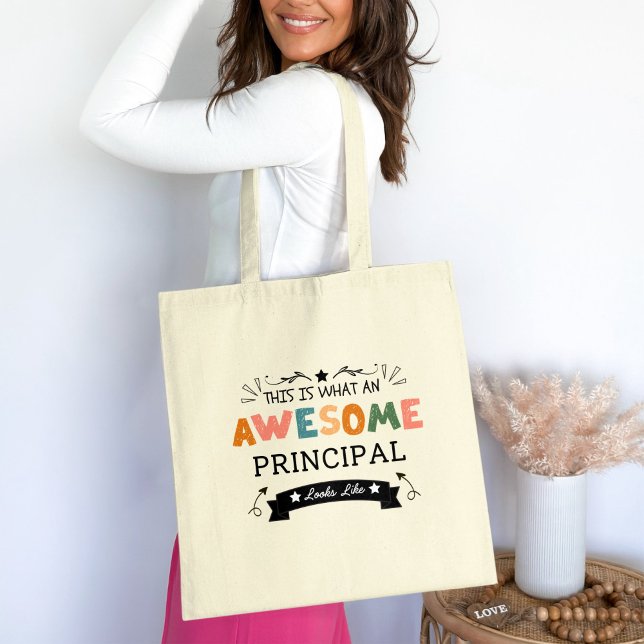 This is What an Awesome Principal looks like Name Tote Bag (Creator Uploaded)