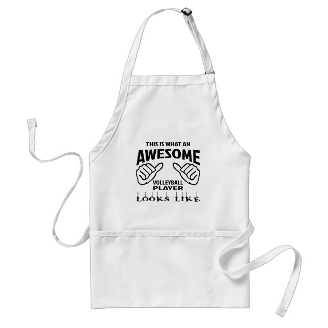 This is what an awesome Volleyball player looks li Adult Apron (Front)