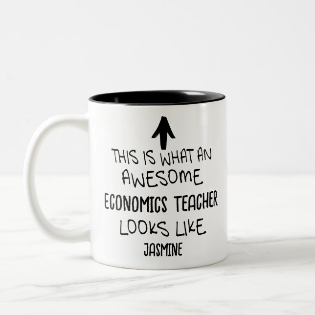 This is what awesome Economics Teacher looks like Two-Tone Coffee Mug (Left)