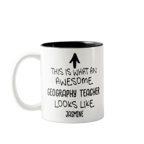 This is what awesome Geography Teacher looks like Two-Tone Coffee Mug