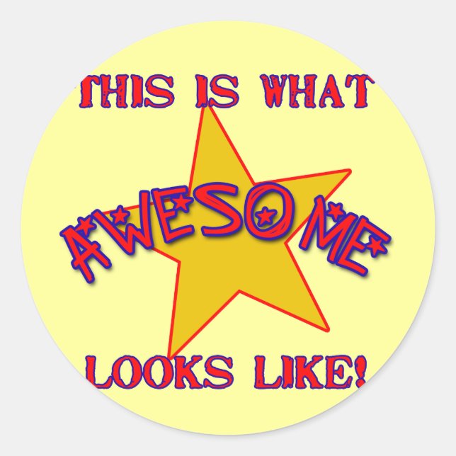 This is What Awesome Looks Like! Classic Round Sticker (Front)