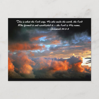 This is what the Lord says, he who made the earth, Postcard