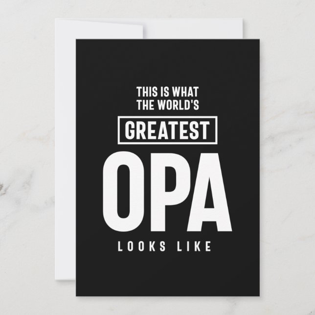 This Is What The World's Greatest Opa Looks Like Thank You Card (Front)