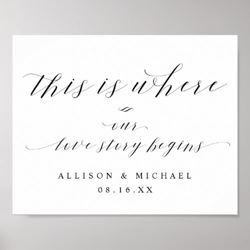 This is Where our Love Story Begins Wedding Sign