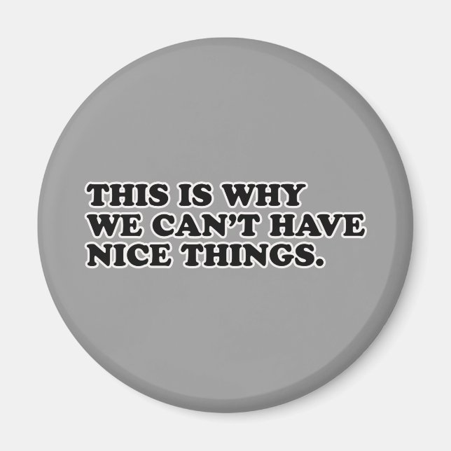 This Is Why We Can't Have Nice Things Magnet (Front)