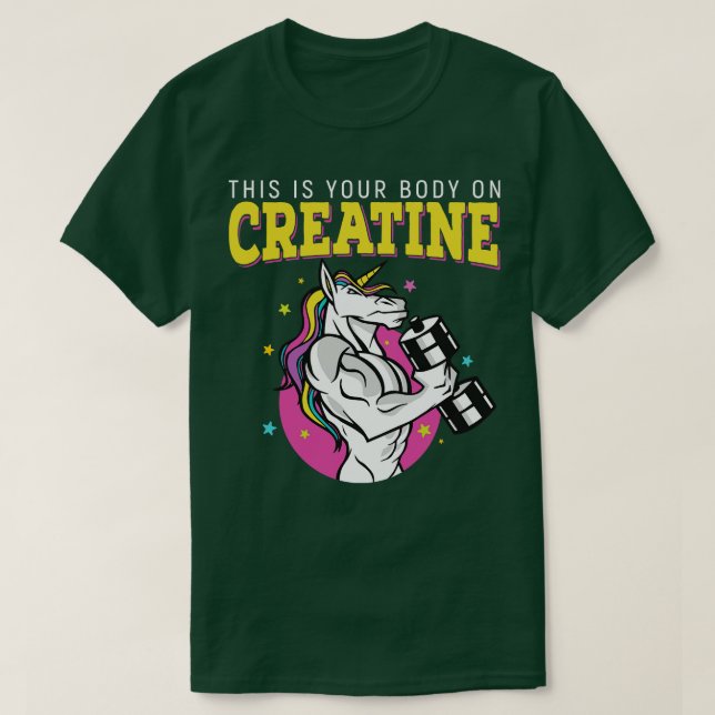 This Is Your Body On Creatine Gym Fitness  T-Shirt (Design Front)