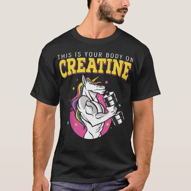 This Is Your Body On Creatine Gym Fitness Weightli T-Shirt (Front)