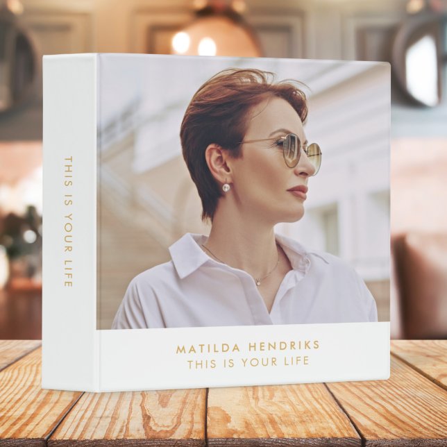 This is your Life | Modern Gold Photo Memory Book 3 Ring Binder (Creator Uploaded)