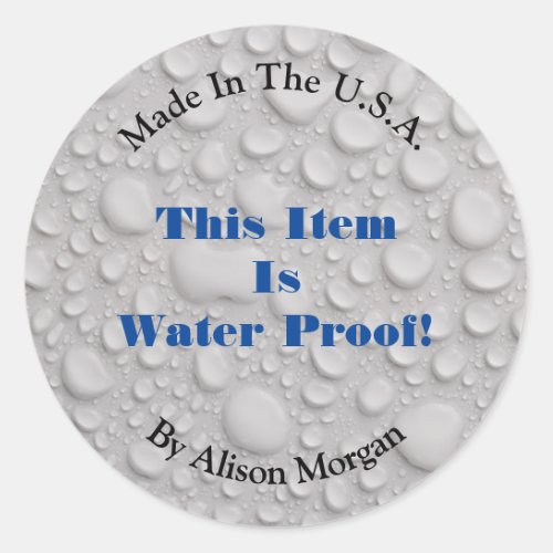 This Item Is Water Proof DIY 3 Text Lines  Photo Classic Round Sticker
