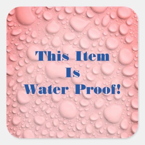 This Item Is Water Proof DIY Text Photo Coral Square Sticker