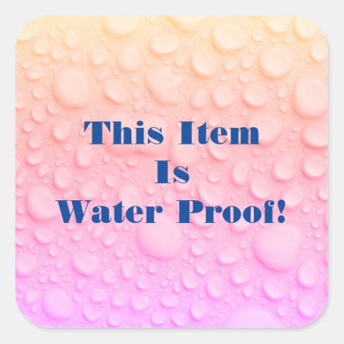 This Item Is Water Proof DIY Text Photo Rainbow Square Sticker