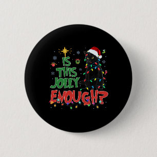 This Jolly Enough Black Cat Merry Christmas Tree L Button