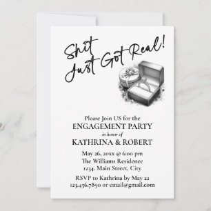 This Just Got Real! Elegant Engagement Party Invitation