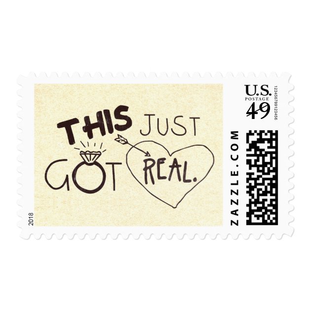 THIS JUST GOT REAL Funny Wedding Postage