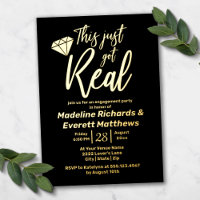This Just Got Real Gem Engagement Party Real Gold