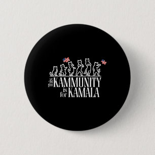 This Kammunity Is For Kamala Patriotic Cats Americ Button