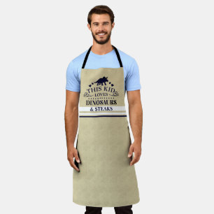 This kid loves Dinosaurs sand linen pattern custom Apron