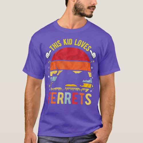 This Kid Loves Ferrets Boys and Girls Ferret Gift  T_Shirt