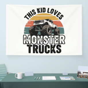 This Kid Loves Monster Trucks Banner