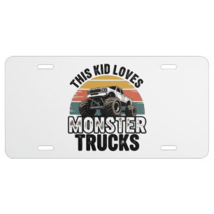 This Kid Loves Monster Trucks License Plate