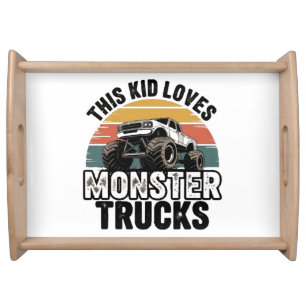 This Kid Loves Monster Trucks Serving Tray