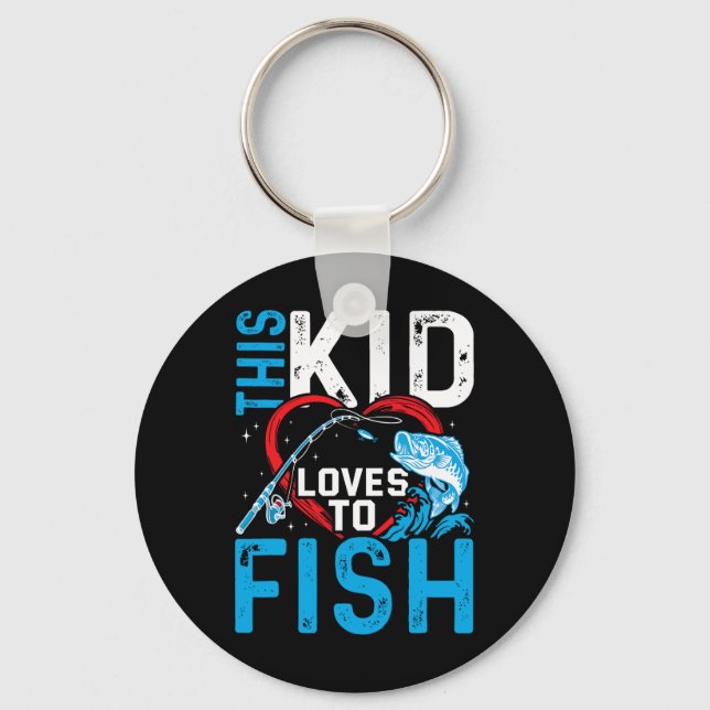 This Kid Loves To Fish Fishing Boys  Keychain (Front)