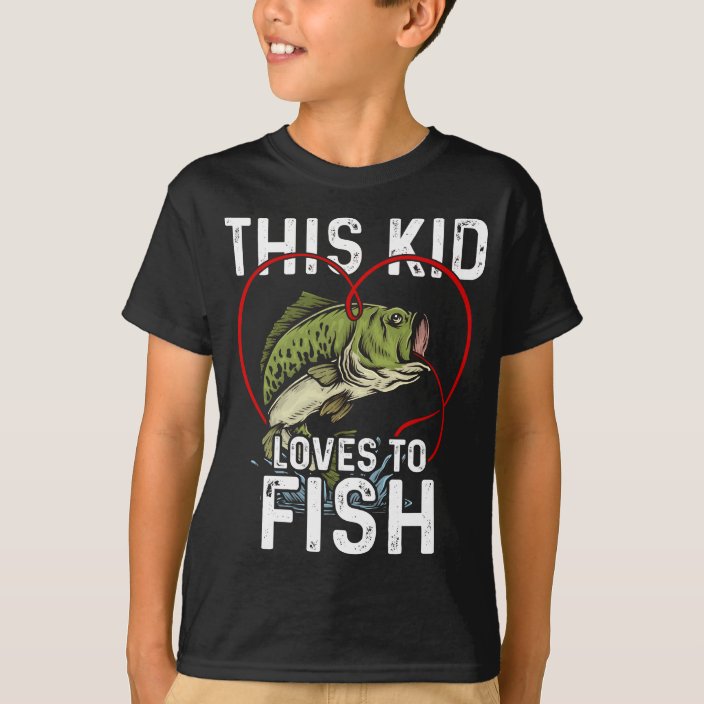 This Kid Loves to Fish Fishing Children Fisherman T-Shirt | Zazzle