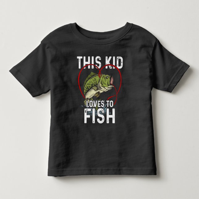This Kid Loves to Fish Fishing Children Fisherman Toddler T-shirt (Front)