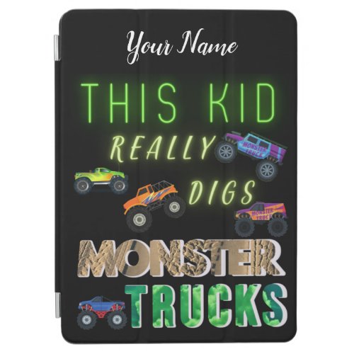 This Kid Really Digs Monster Trucks iPad Air Cover