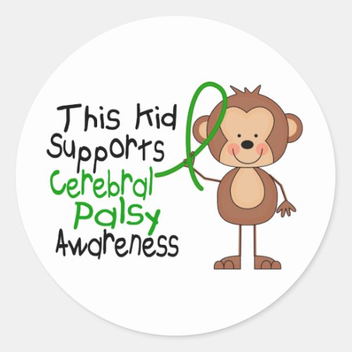 This Kid Supports Cerebral Palsy Awareness Classic Round Sticker