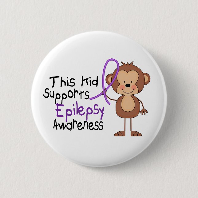 This Kid Supports Epilepsy Awareness Pinback Button (Front)