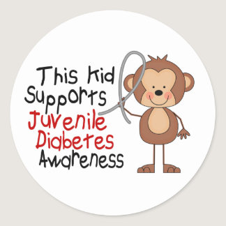 This Kid Supports Juvenile Diabetes Awareness Classic Round Sticker