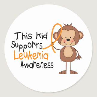 This Kid Supports Leukemia Awareness Classic Round Sticker