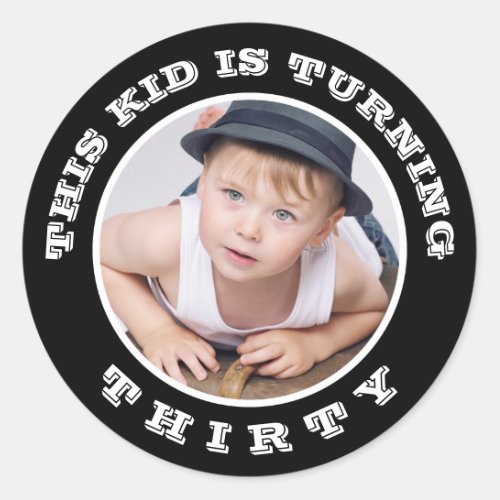 This Kids Turning Old Custom Birthday Age Classic Round Sticker