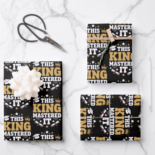This King I Mastered It Masters Graduation Class  Wrapping Paper Sheets (Front)