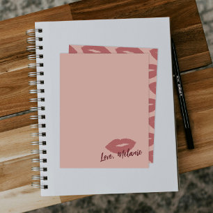 This Kiss Script Stationery Note Card - Blush