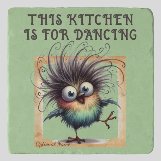 THIS KITCHEN IS FOR DANCING TRIVET (THIS KITCHEN IS FOR DANCING TRIVET.  CUTE DANCING BIRD GRAPHIC,)
