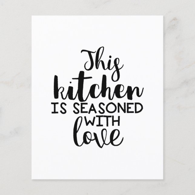 This kitchen is seasoned with love quote (Front)