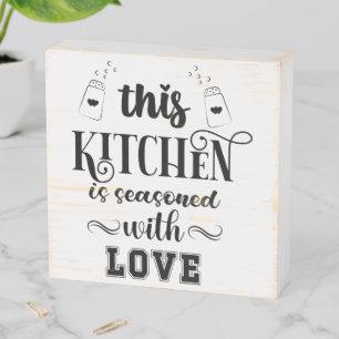 This Kitchen Is Seasoned With Love  Wooden Box Sign