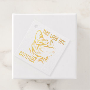 This Lady has Catitude Foil Favor Tags
