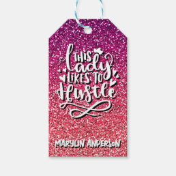 THIS LADY LIKES TO HUSTLE  CUSTOM TYPOGRAPHY GIFT TAGS